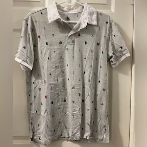 Disney parks all-over foodie print polo shirt